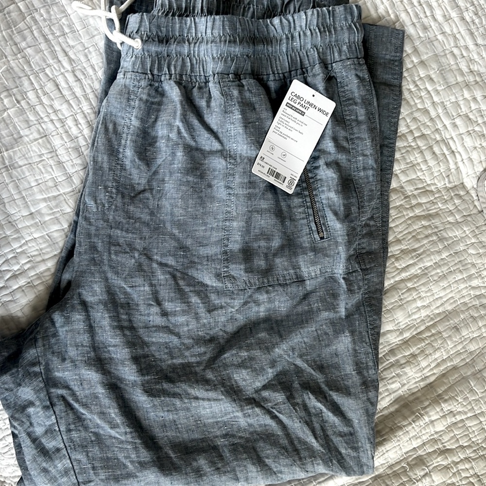BNWT athleta Cabo wide leg linen pants